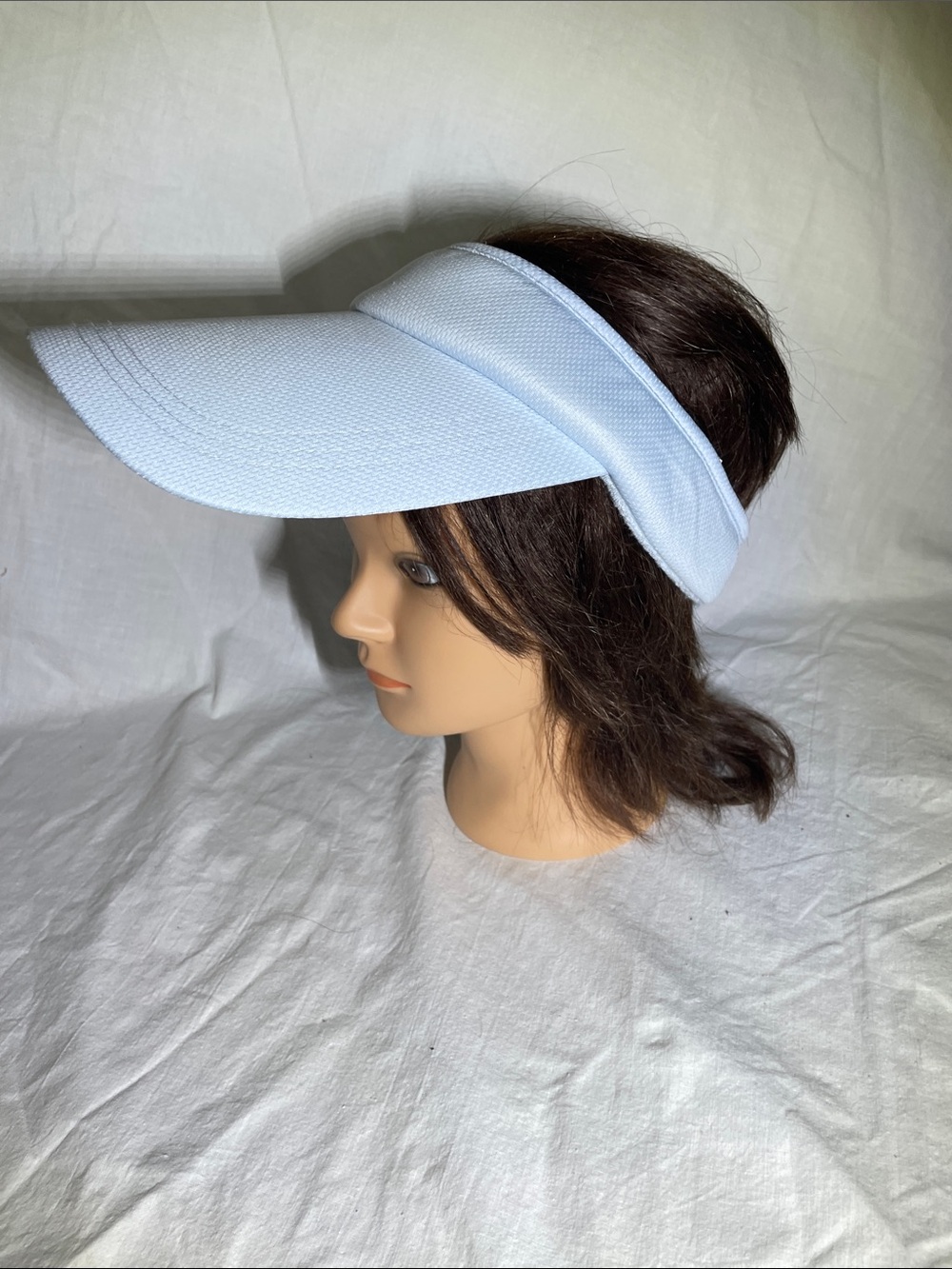 Light Blue Women's Open-Top Visor with Adjustable Back
